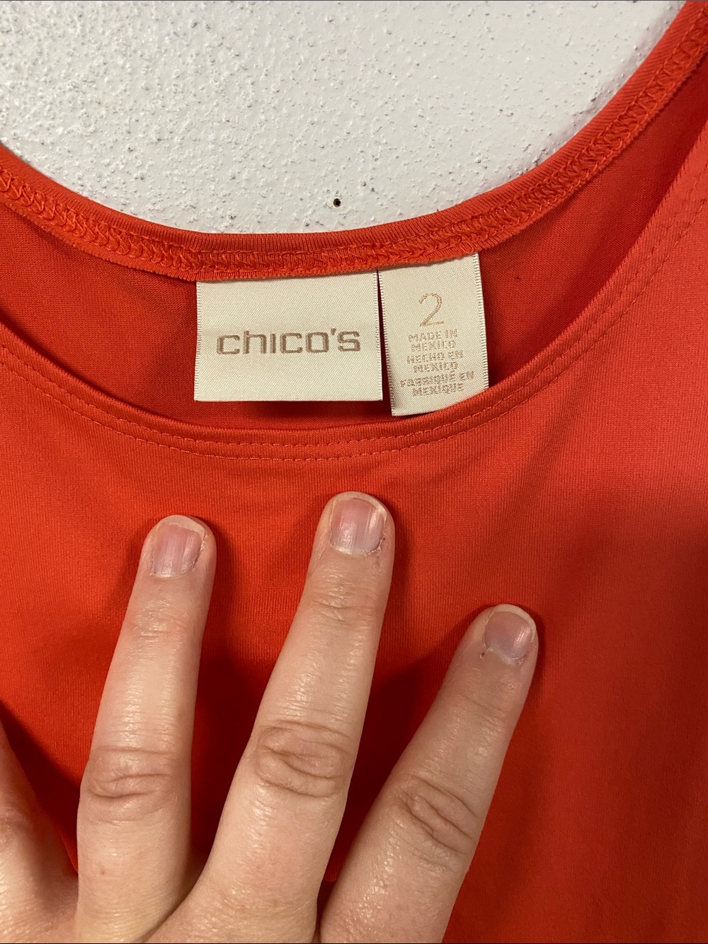 Chicos Casual Scoop Neck Tank Top - coral - Picture 2 of 2